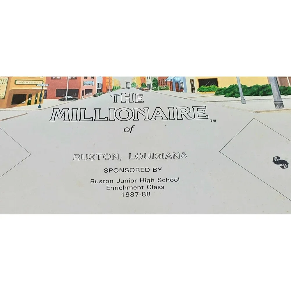 Vtg 1987 Millionaire Game Ruston LA Ltd Ed Board Game Jr High Fundraiser 87 READ